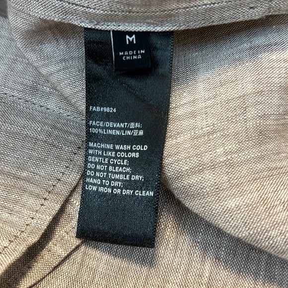 Lafayette 148 Lilo Button Down Linen Blouse in Mink Grey Melange.  Size M.  EUC. - Picture 14 of 16